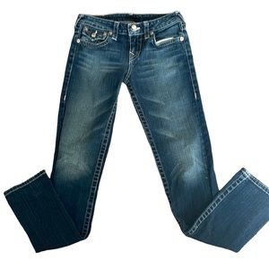 True Religion 12 girls jeans denim pants Pearl buttons straight